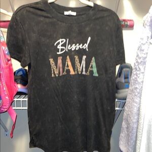 Maurices Black Short Sleeve Tee Blessed Mama